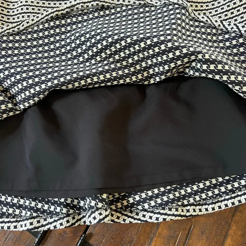Banana Republic Black and White Fit & Flare Skirt Size 14 Office Siren Corpcore